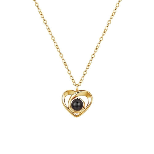 שרשרת לב עם תמונה מוצפנת - Myone Jewelry