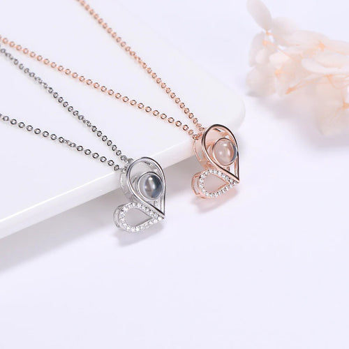 שרשרת לב ספיר עם תמונה מוצפנת - Myone Jewelry