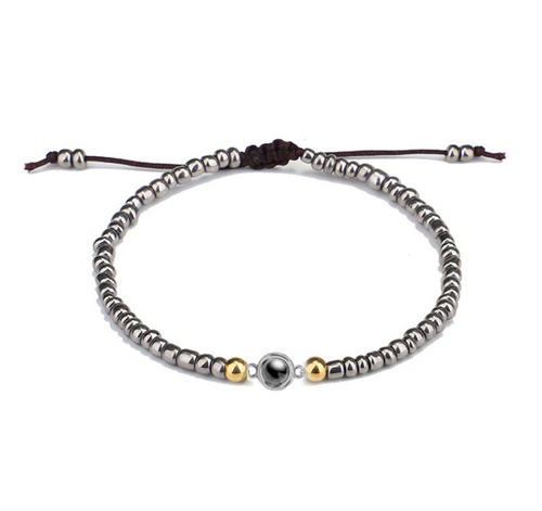 צמיד אבנים קטנות עם תמונה מוצפנת - Myone Jewelry