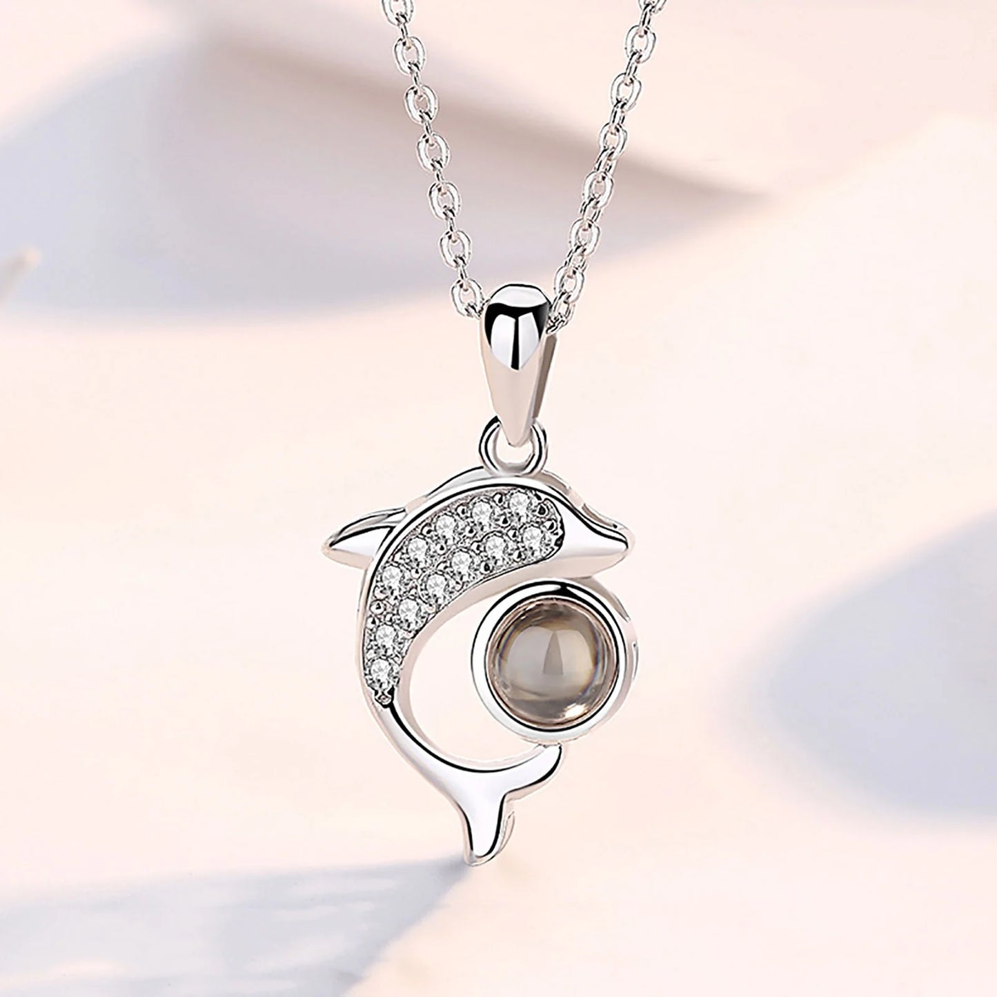 שרשרת דולפין עם תמונה מוצפנת - Myone Jewelry