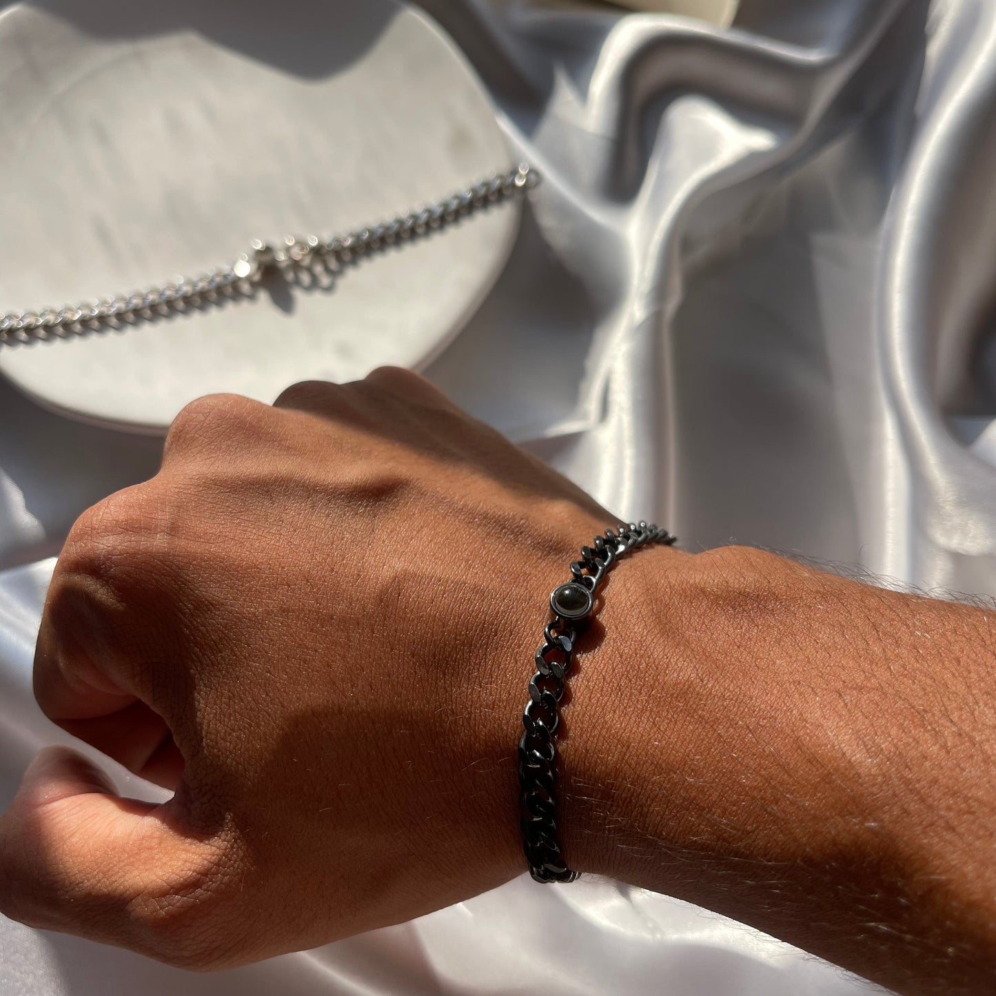 Bracelet For Men With A Hidden Photo Pearl