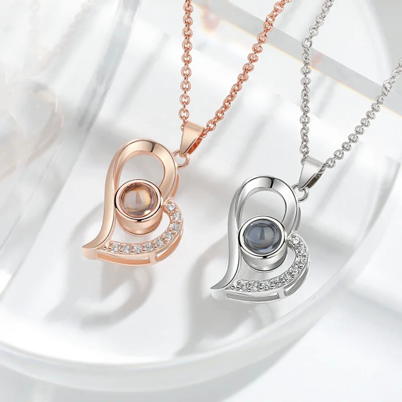 Jennifer Heart Hidden Photo Necklace