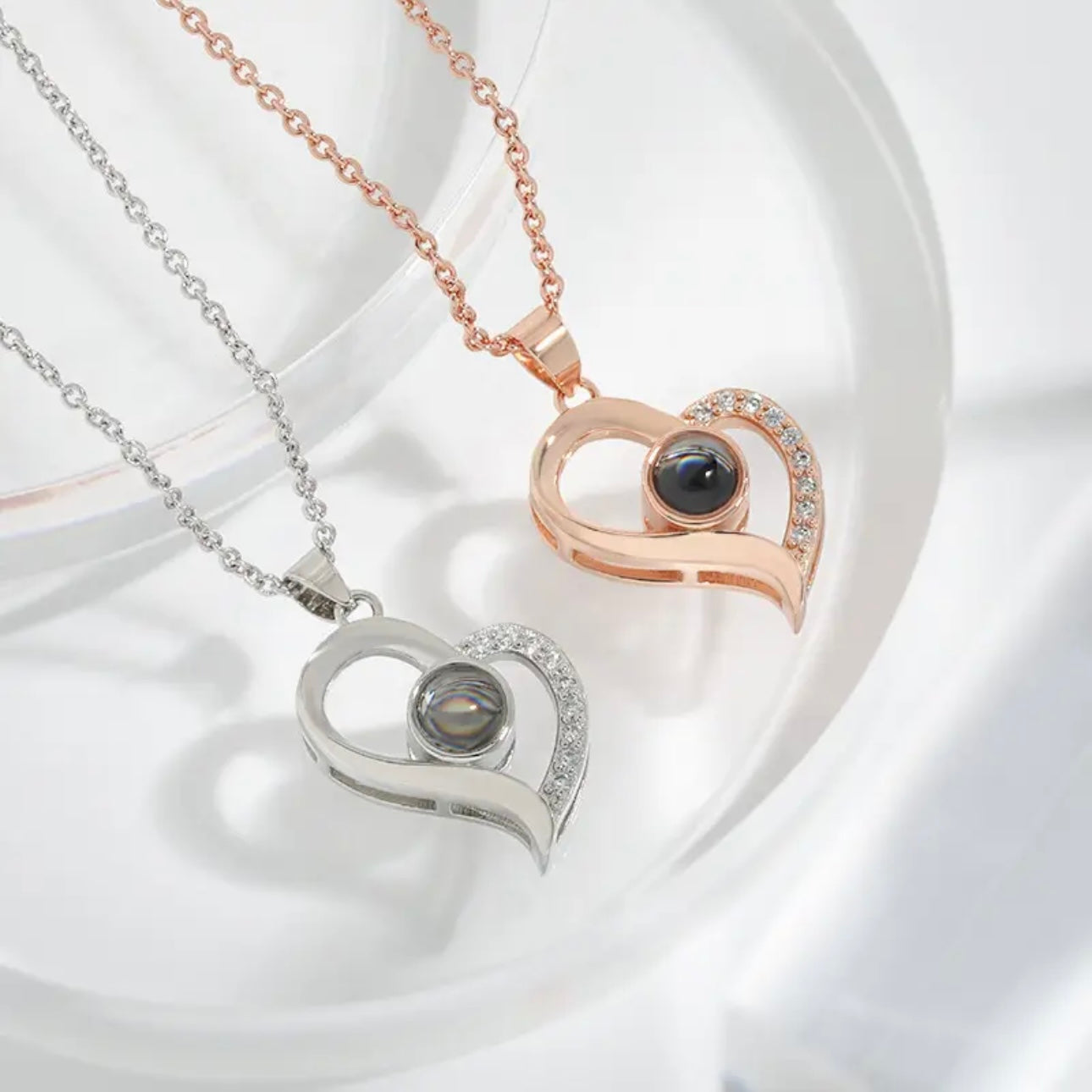 Jennifer Heart Hidden Photo Necklace