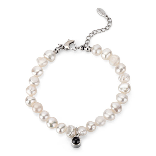 Angela Thick Pearls Bracelet With A Hidden Photo Pendant