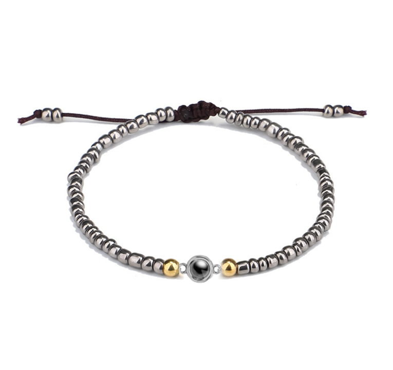 צמיד אבנים צבעוניות עם תמונה מוצפנת - Myone Jewelry