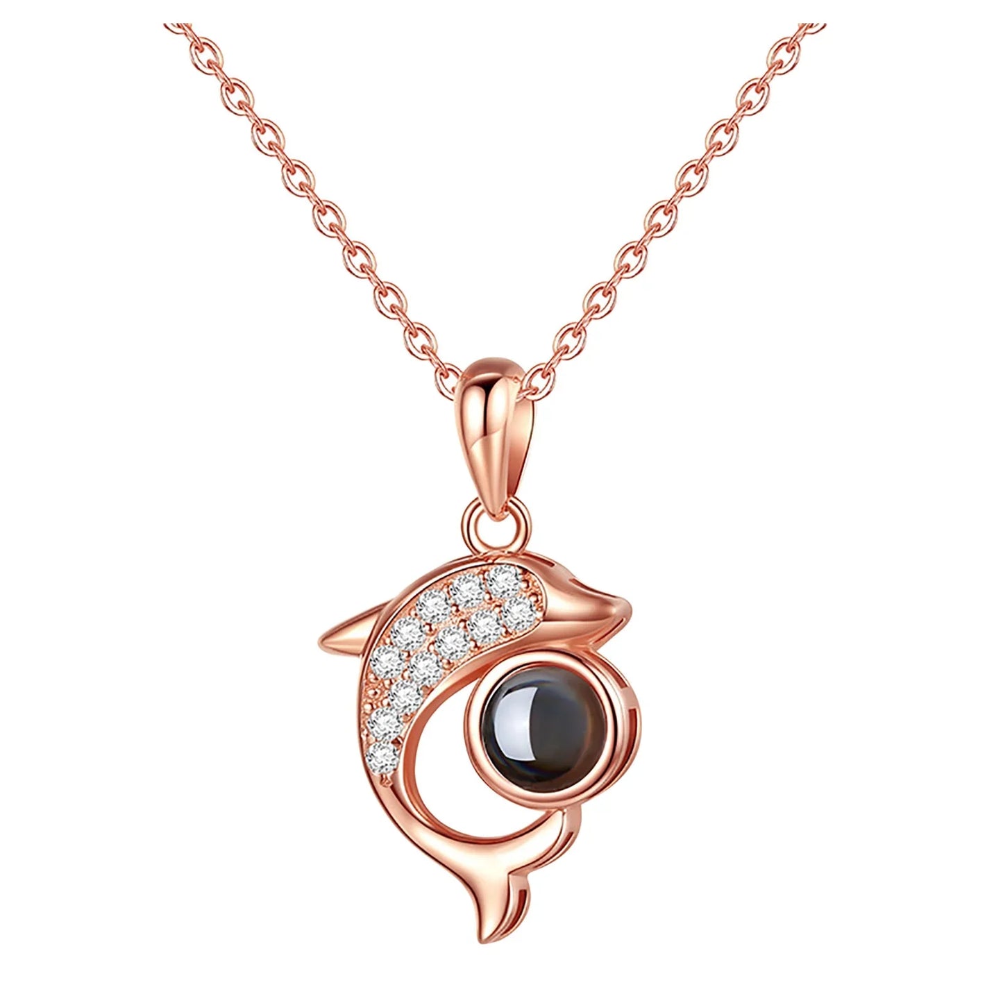 שרשרת דולפין עם תמונה מוצפנת - Myone Jewelry