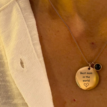 Engraved Charm Necklace With A Hidden Photo Pearl