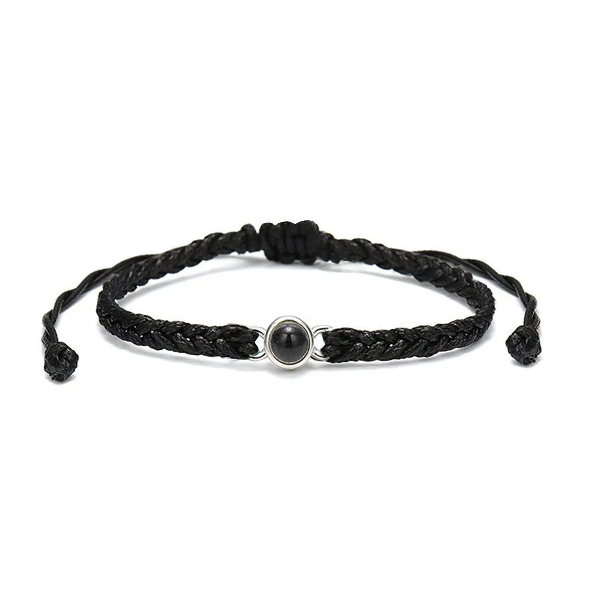 Classic Handmade Rope Bracelet With A Hidden Photo Pearl