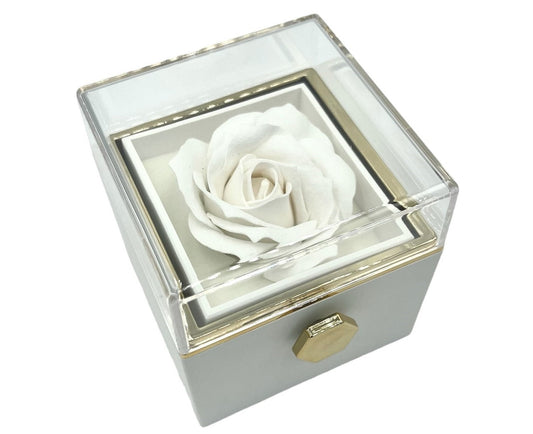 White Rotating Rose Gift Box (Free)