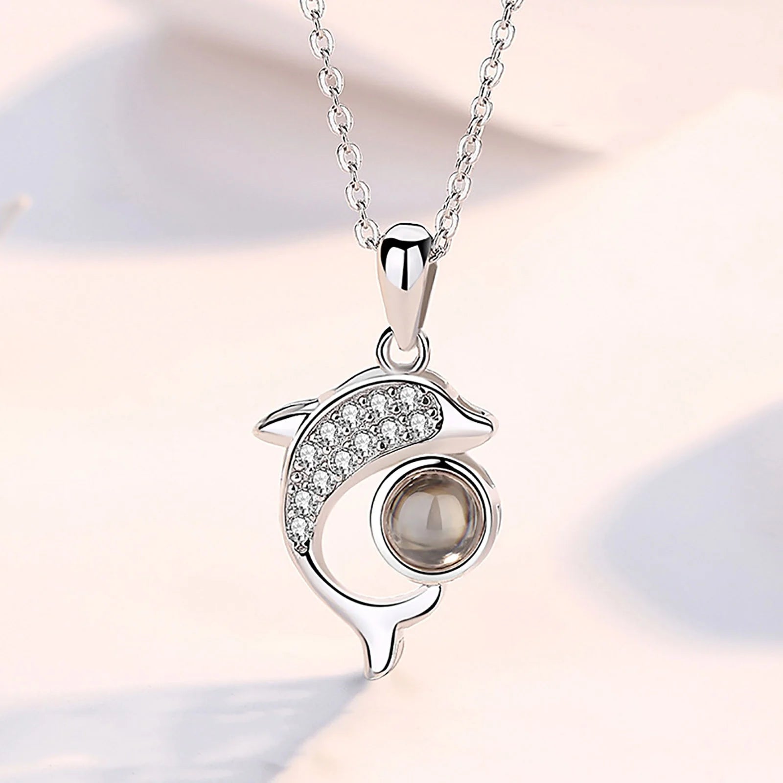 שרשרת דולפין עם תמונה מוצפנת - Myone Jewelry