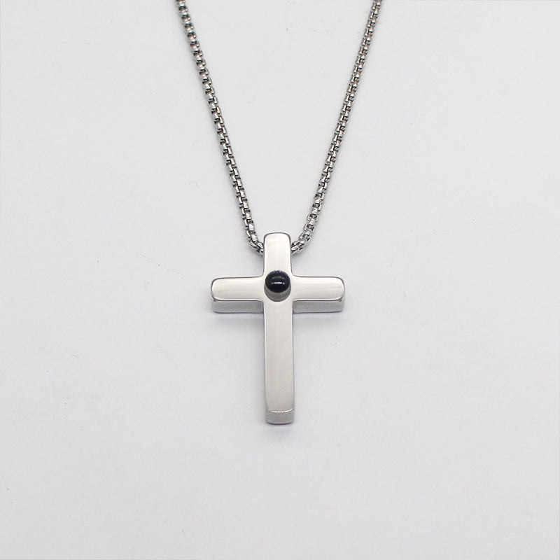 Cross Necklace With A Hidden Photo Pearl