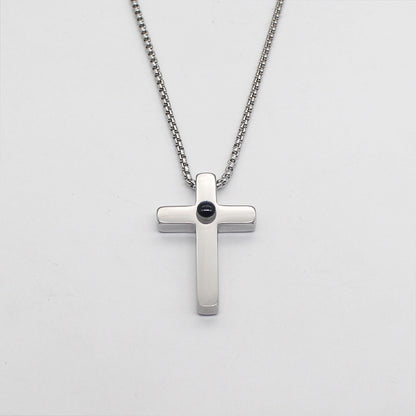 Cross Necklace With A Hidden Photo Pearl