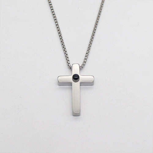 Cross Necklace With A Hidden Photo Pearl