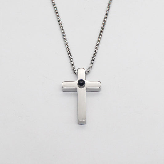 Cross Necklace With A Hidden Photo Pearl