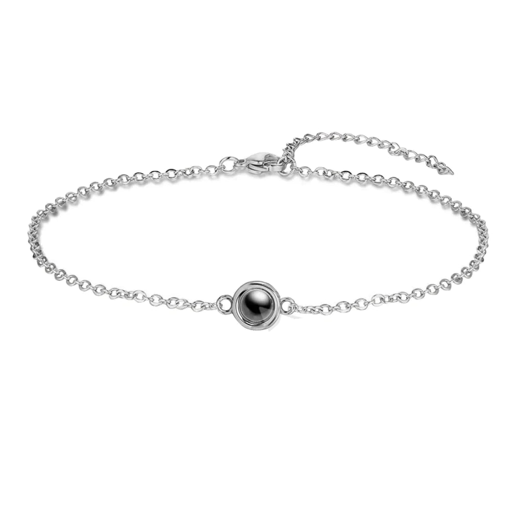 צמיד לאשה תליון פנינה עם תמונה מוצפנת - Myone Jewelry