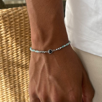 Turquoise Rainbow Bracelet With A Hidden Photo Pearl