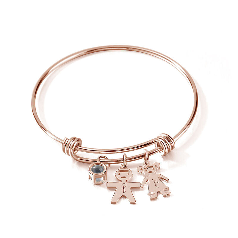Raphael Hidden Photo Bracelet With Custom Engraved Kids Charms
