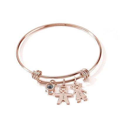 Raphael Hidden Photo Bracelet With Custom Engraved Kids Charms