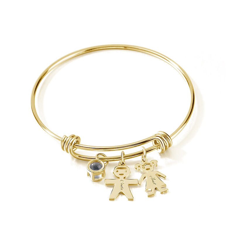 Raphael Hidden Photo Bracelet With Custom Engraved Kids Charms