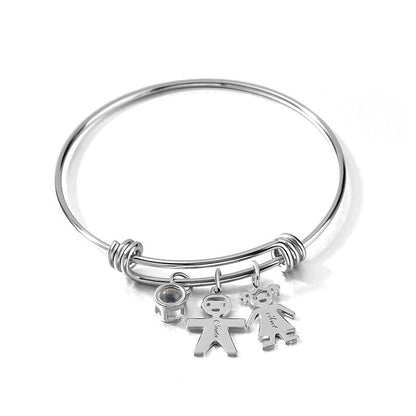 Raphael Hidden Photo Bracelet With Custom Engraved Kids Charms