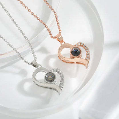 Jennifer Heart Hidden Photo Necklace