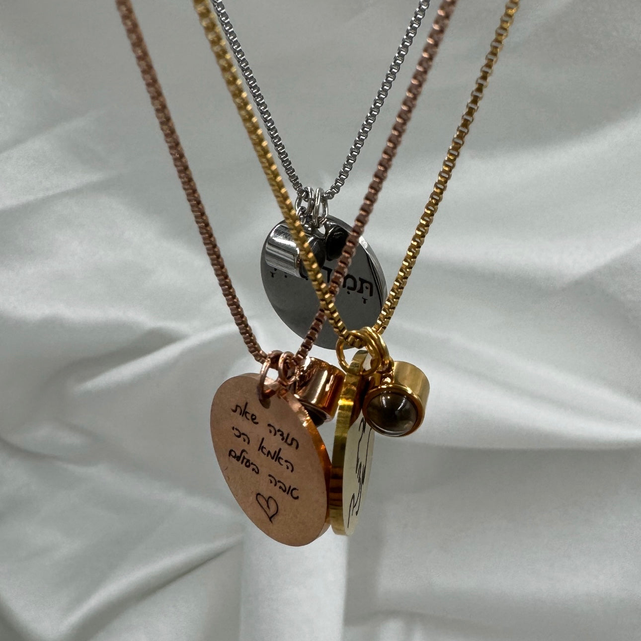 Engraved Charm Necklace With A Hidden Photo Pearl