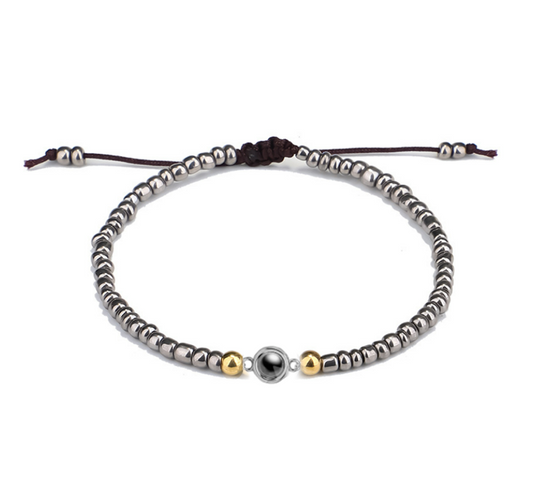 צמיד אבנים קטנות עם תמונה מוצפנת - Myone Jewelry