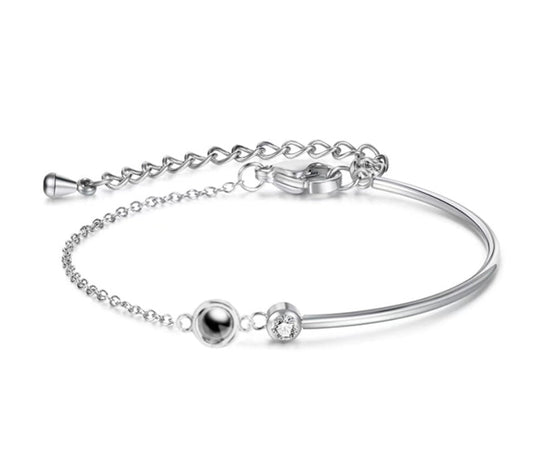 צמיד חצי באנגל לאשה עם תמונה מוצפנת - Myone Jewelry