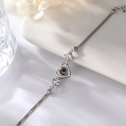 צמיד לב יהלום לאשה עם תמונה מוצפנת - Myone Jewelry