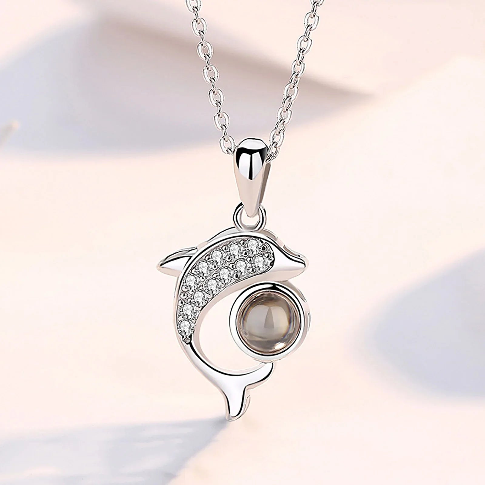שרשרת דולפין עם תמונה מוצפנת - Myone Jewelry