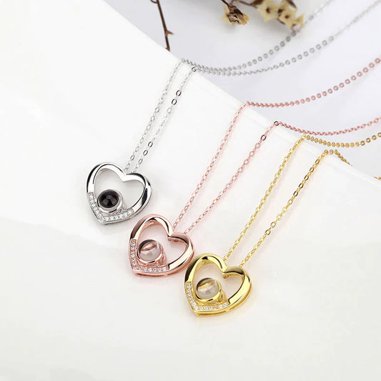 ⁨שרשרת לב שלם עם תמונה מוצפנת⁩ - Myone Jewelry