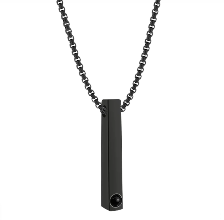 שרשרת לגבר עם תמונה מוצפנת וטקסט בחריטה - Myone Jewelry