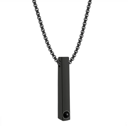 שרשרת לגבר עם תמונה מוצפנת וטקסט בחריטה - Myone Jewelry